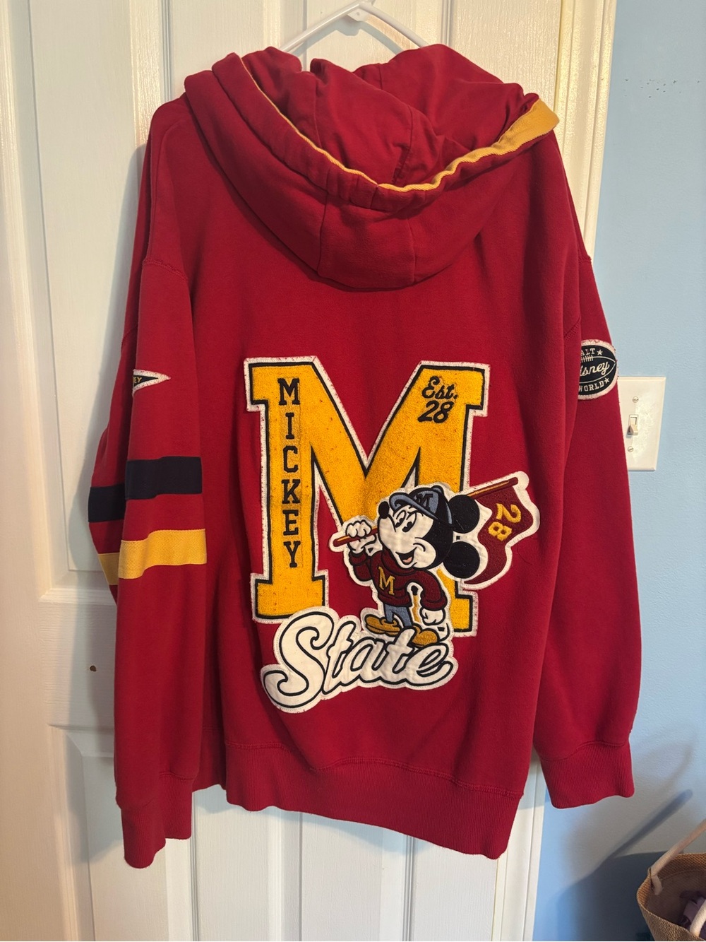 Disney Parks Red Full-Zip Hoodie with White Logo - Picture 2 of 3